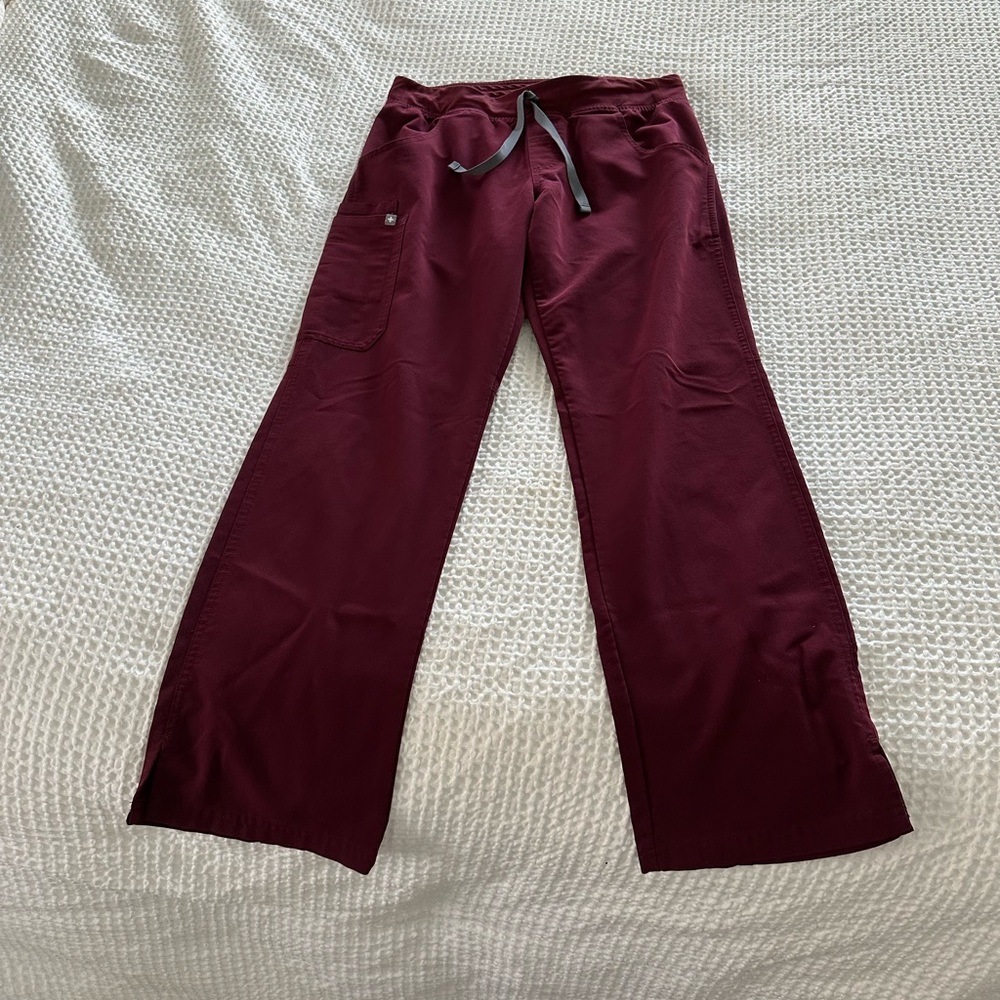 Figs Scub Pants Kade Burgandy Size Medium